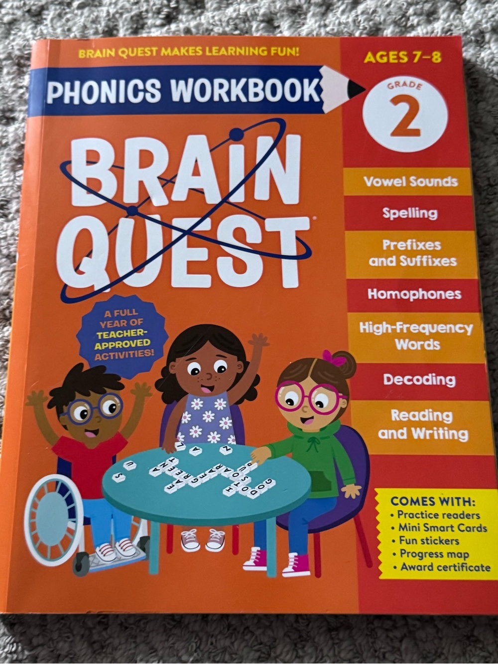 Brain Quest Phonics Workbook Grade 2 - Orange Cover